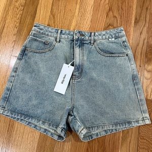 High waisted denim shorts